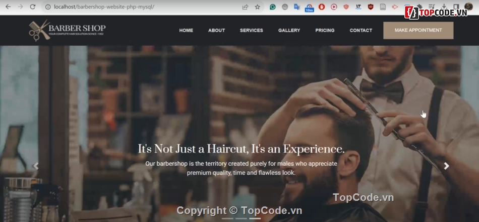 Website quản lý,tiệm cắt tóc,quản lý